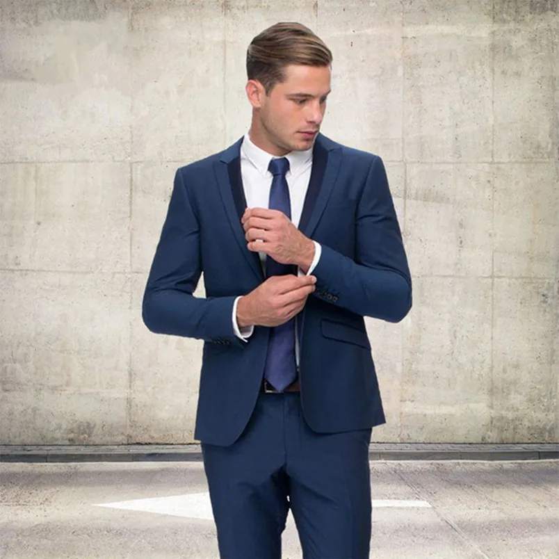 Slim Fit Navy Blue Men Suit Groomsmen Tuxedos For Wedding Custom Made Prom Party Mens Suits (Jacket+Pant)
Slim Fit Navy Blue Men Suit Groomsmen Tuxedos For Wedding Custom Made Prom Party Mens Suits (Jacket+Pant)