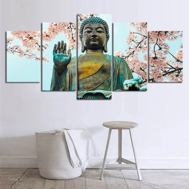 UnFramed 5 Panel Flower Buddha Painting Canvas Art Wall Pictures for Living Room Home Decor
UnFramed 5 Panel Flower Buddha Painting Canvas Art Wall Pictures for Living Room Home Decor