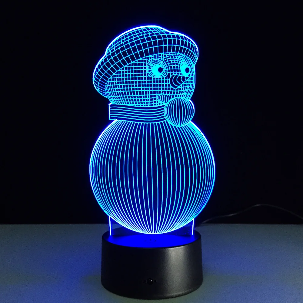 Novelty 3D Lovely Snowman Night Light Atmosphere Mood 7 Color Gradient Lamp Child Kids Christmas New Year Party Birthday Gift
Novelty 3D Lovely Snowman Night Light Atmosphere Mood 7 Color Gradient Lamp Child Kids Christmas New Year Party Birthday Gift