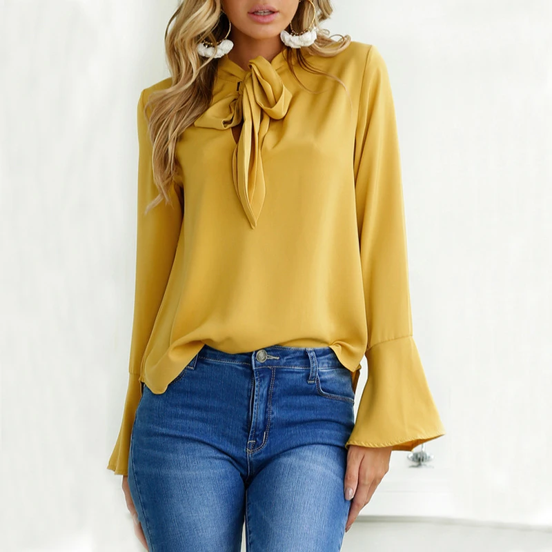 Multi Colors Casual Loose Blouse Women Elegant Chiffon Shirt Autumn New Style Bow Tie Neck Long Sleeve Blusas Ladies Solid Tops
Multi Colors Casual Loose Blouse Women Elegant Chiffon Shirt Autumn New Style Bow Tie Neck Long Sleeve Blusas Ladies Solid Tops