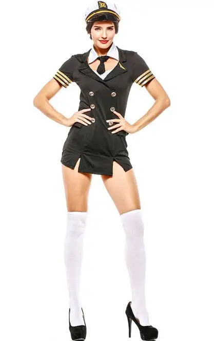Пикантные женские Хэллоуин женский костюм моряка темно-ролевая