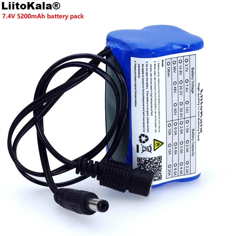 Фото LiitoKala защита 7 4 V 5200 mAh 8 18650 Li lon батарея велосипедные фары передняя - купить