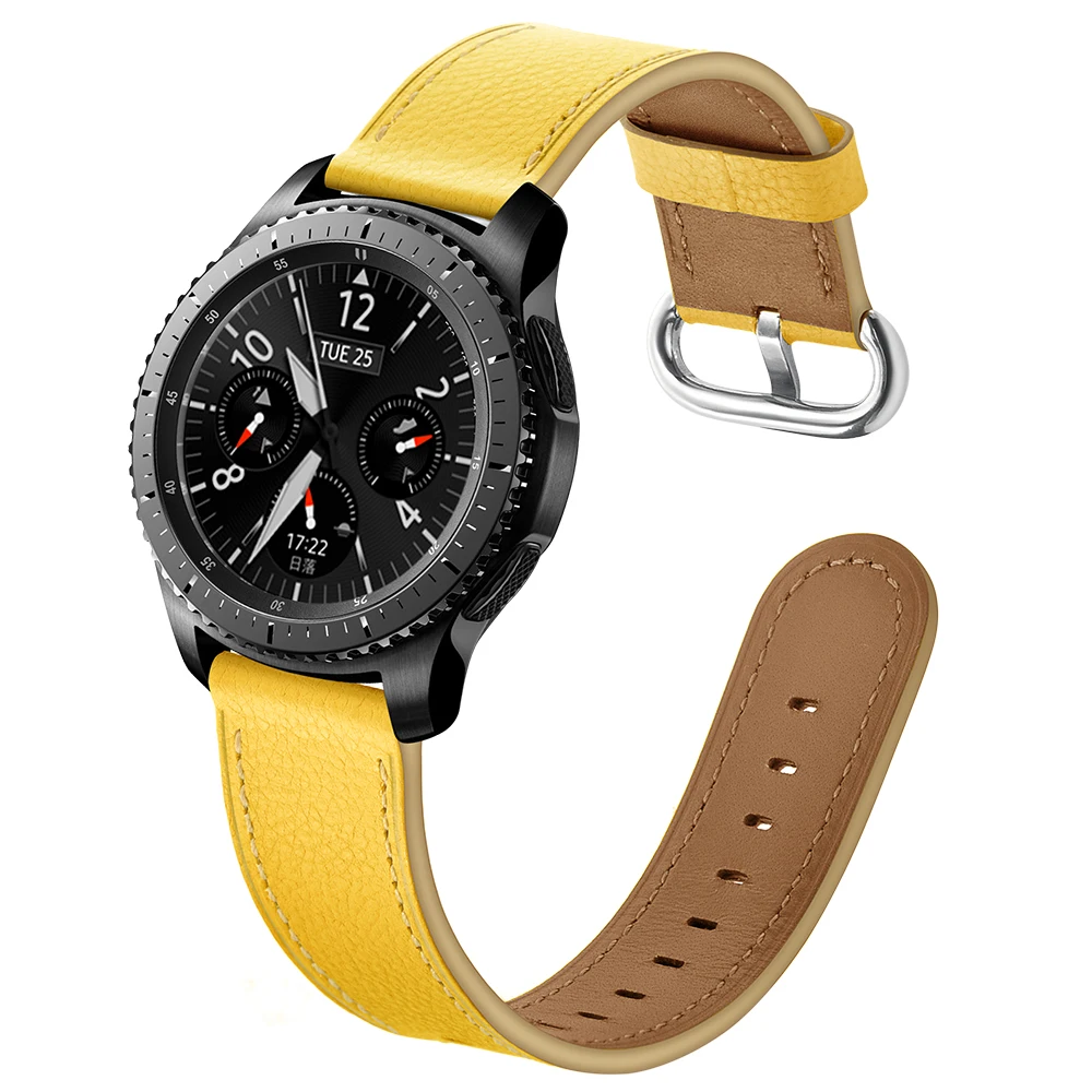 Цветной ремешок для часов из натуральной кожи samsung gear S3 22 мм женский модный