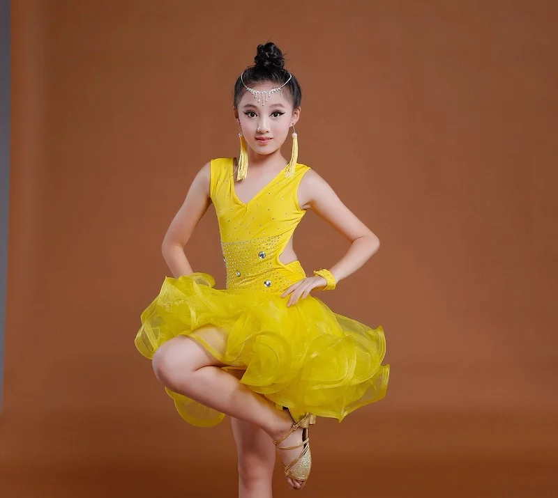 New Children's Professional Latin Dance Costume Girls Rhinestone Dancewear Kids Stage Performance Costumes Vestido Baile Latino
New Children's Professional Latin Dance Costume Girls Rhinestone Dancewear Kids Stage Performance Costumes Vestido Baile Latino