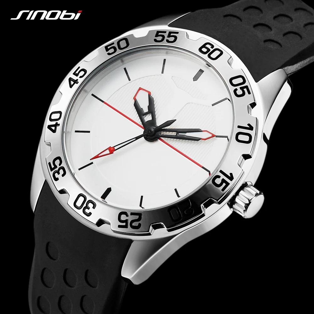 SINOBI High Quality Mens Watches Waterproof Stainless Watch Silicone Band Sport Watch Casual Quartz Wristwatch Men's Clock reloj
SINOBI High Quality Mens Watches Waterproof Stainless Watch Silicone Band Sport Watch Casual Quartz Wristwatch Men's Clock reloj
