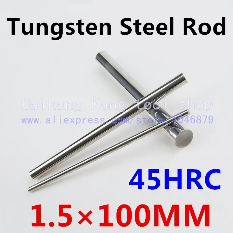 New 1.5*100mm Head: 1.5mm High levels High purity Tungsten steel rod Tungsten Bars Cutting Hardness: 45HRC 1.5*100mm
New 1.5*100mm Head: 1.5mm High levels High purity Tungsten steel rod Tungsten Bars Cutting Hardness: 45HRC 1.5*100mm