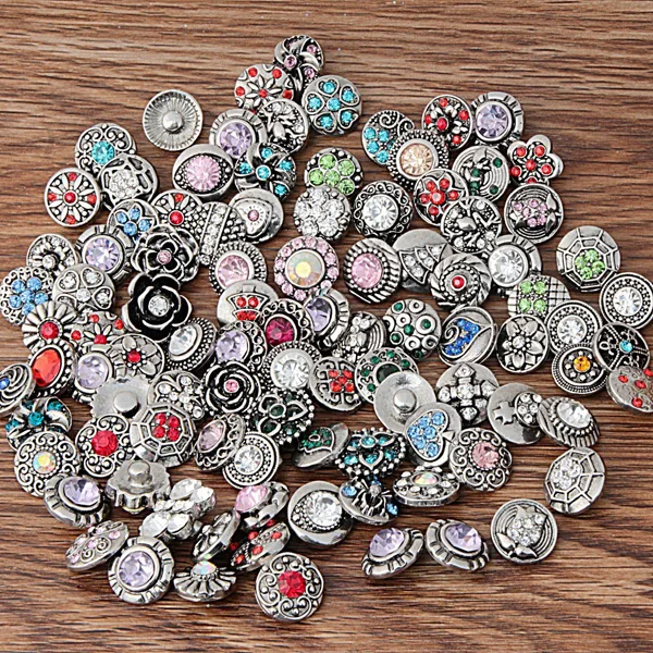 NEW 100pcs/lot Many Styles Rhinestone 12mm Snaps for new Button Jewelry Fit Leather watch Bracelet
NEW 100pcs/lot Many Styles Rhinestone 12mm Snaps for new Button Jewelry Fit Leather watch Bracelet