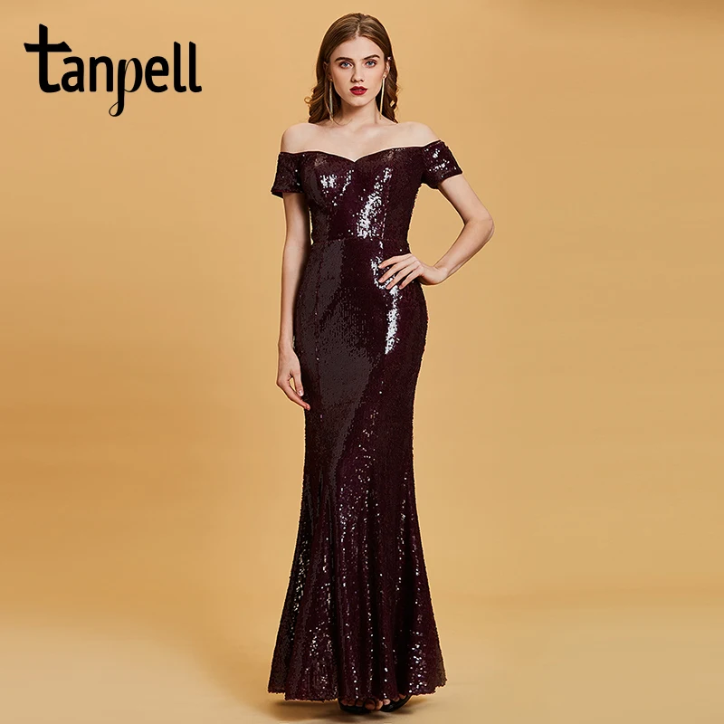 Женское вечернее платье Tanpell, бордовое, с открытыми плечами, с блестками, в пол, с коротким рукавом, официальное, длинное, с юбкой-годе
Женское вечернее платье Tanpell, бордовое, с открытыми плечами, с блестками, в пол, с коротким рукавом, официальное, длинное, с юбкой-годе