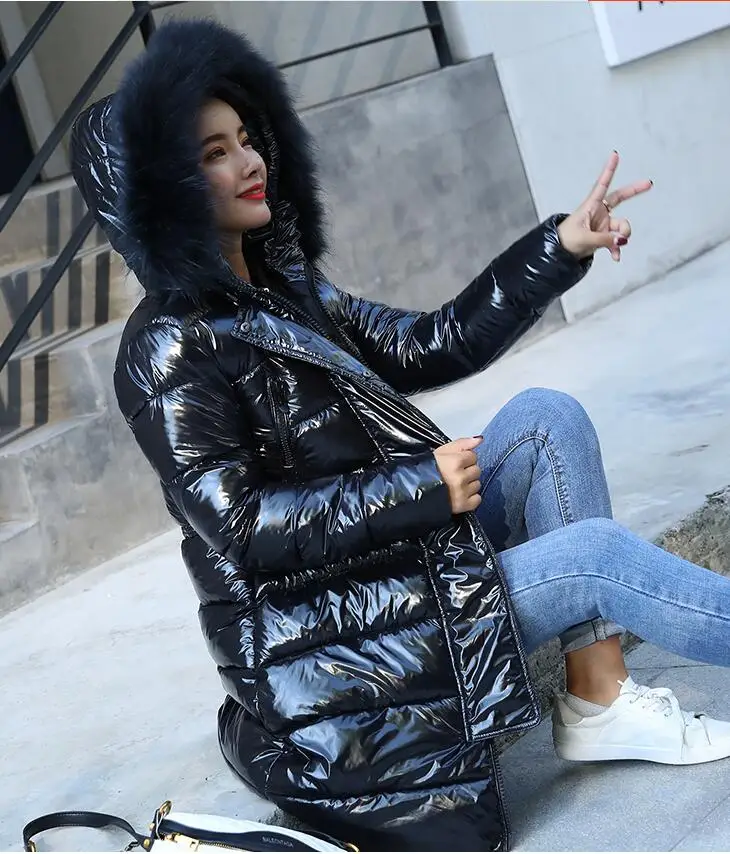 2020 Winter new shiny coat female slim fit long down jacket thick fur collar hooded jacket
2020 Winter new shiny coat female slim fit long down jacket thick fur collar hooded jacket