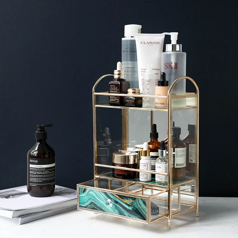 European Creative Glass Multi-layer Cosmetics Storage Box Desktop Perfume Skin Care Lipstick Finishing Rack
European Creative Glass Multi-layer Cosmetics Storage Box Desktop Perfume Skin Care Lipstick Finishing Rack