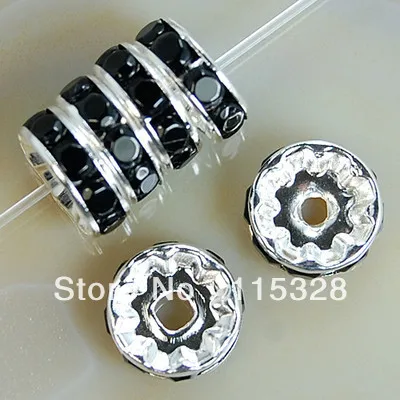 Free Shipping 100pcs/Lot 6MM Black Crystal Spacer Metal Silver Plated Rondelle Rhinestone Loose Beads For Jewelry Making
Free Shipping 100pcs/Lot 6MM Black Crystal Spacer Metal Silver Plated Rondelle Rhinestone Loose Beads For Jewelry Making