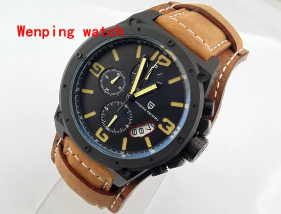 PAGANI DESIGN 50mm sandblast case special scratch proof mineral glass chronograph black dial Multifunction mens quartz watch 162
PAGANI DESIGN 50mm sandblast case special scratch proof mineral glass chronograph black dial Multifunction mens quartz watch 162