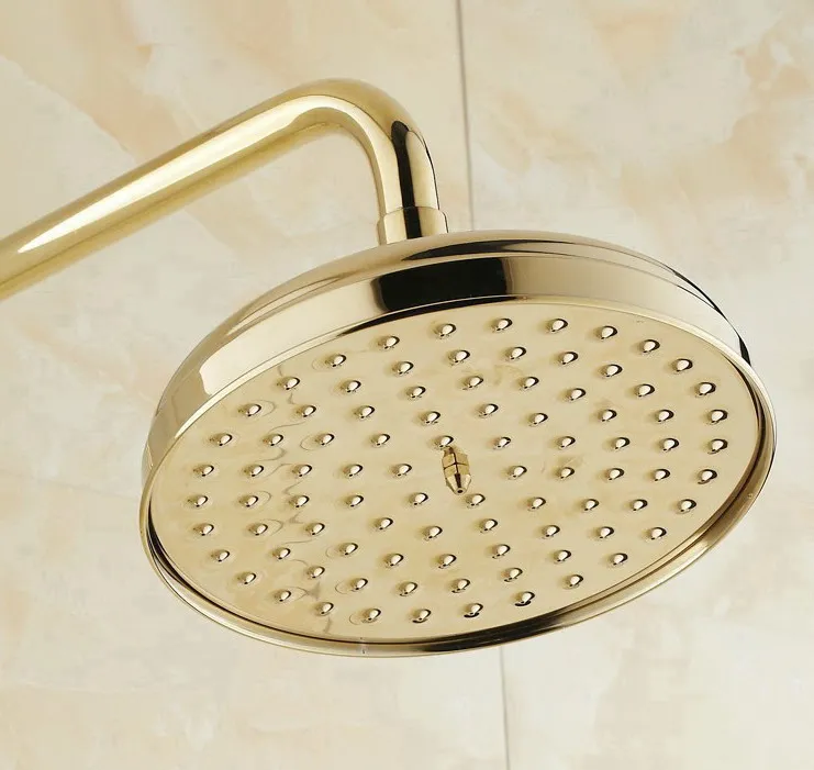 Luxury Polished Gold Color Brass Dual Cross Handles Levers Bathroom Round Rainfall Shower Faucet Set Bath Tub Mixer Tap mgf381
Luxury Polished Gold Color Brass Dual Cross Handles Levers Bathroom Round Rainfall Shower Faucet Set Bath Tub Mixer Tap mgf381