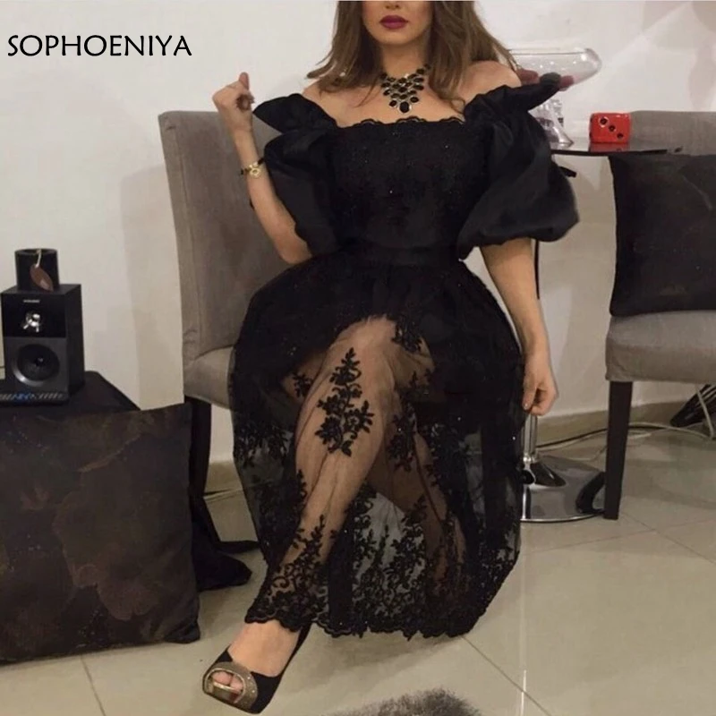 New Arrival Off the shoulder Black evening dress short 2021 Dubai Arbic party dress Formal evening gowns Lace Beaded dress
New Arrival Off the shoulder Black evening dress short 2021 Dubai Arbic party dress Formal evening gowns Lace Beaded dress
