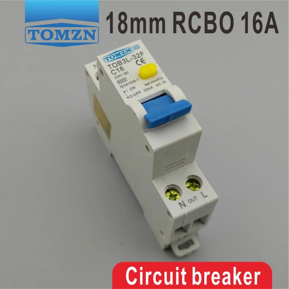 TOB3L-32F 18MM RCBO 16A 1P+N 6KA Residual current Circuit breaker with over current and Leakage protection
TOB3L-32F 18MM RCBO 16A 1P+N 6KA Residual current Circuit breaker with over current and Leakage protection