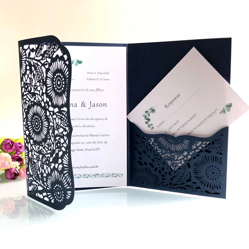 10pcs Blue Laser Cut Wedding Invitations Card Elegant Tri-Fold Lace Business RSVP Greeting Card Wedding Party Favor Decorations
10pcs Blue Laser Cut Wedding Invitations Card Elegant Tri-Fold Lace Business RSVP Greeting Card Wedding Party Favor Decorations