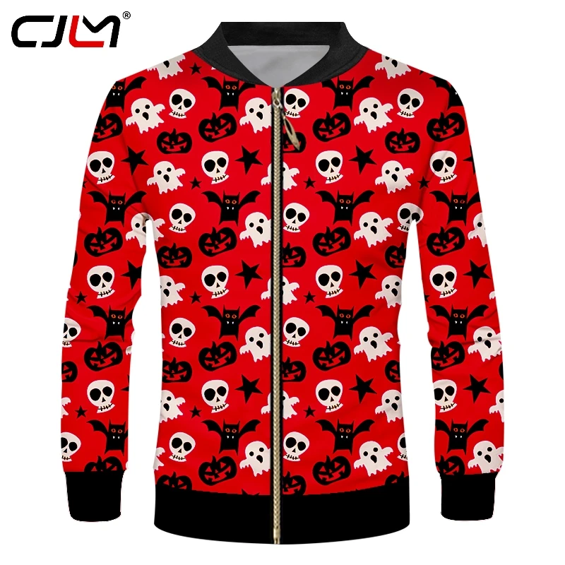 CJLM Halloween Lovely Bat Ghost Men's Zip Jacket 3D Printed Red Pumpkin Skulls Man Personality Big Size Zipper Coat 6XL
CJLM Halloween Lovely Bat Ghost Men's Zip Jacket 3D Printed Red Pumpkin Skulls Man Personality Big Size Zipper Coat 6XL