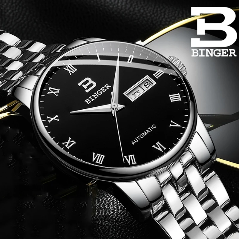 BINGER Automatic Mechanical Watches Men Top Brand Luxury Business Waterproof Stainless Steel Male Clock Relogio Masculino
BINGER Automatic Mechanical Watches Men Top Brand Luxury Business Waterproof Stainless Steel Male Clock Relogio Masculino