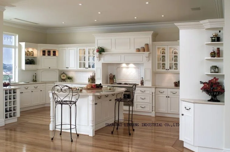 Country style Solid Wood Kitchen Cabinet(LH-SW011)