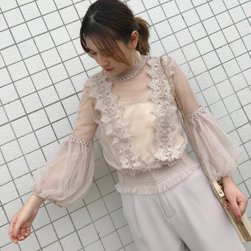 Shein Korean Blouse New Arrival Polyester Nylon Full Solid Tops Blusas Spring Lace Shirt Female Collar Two-piece Sleeve Mesh
Shein Korean Blouse New Arrival Polyester Nylon Full Solid Tops Blusas Spring Lace Shirt Female Collar Two-piece Sleeve Mesh