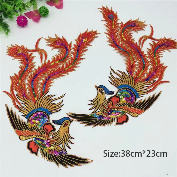 High quality sequins embroidery cloth patch,Large size Phoenix wedding dress decoration patch,2PCS/lot
High quality sequins embroidery cloth patch,Large size Phoenix wedding dress decoration patch,2PCS/lot