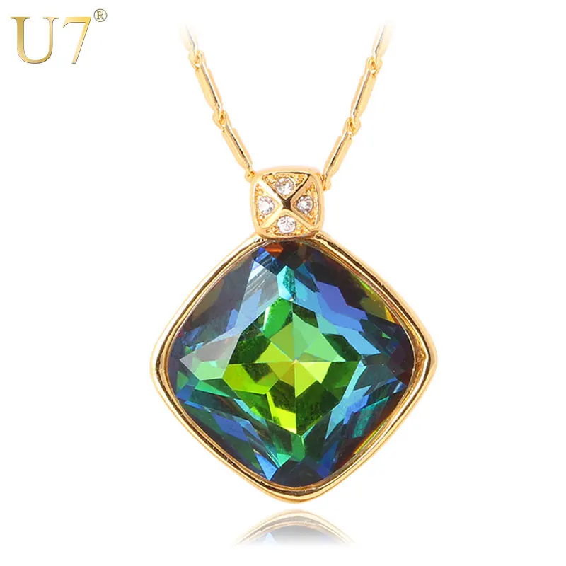 U7 Brand Green Crystal Charm Necklace & Pendant For Women Gift Yellow Gold Color Synthetic Emerald Fashion Jewelry P420
U7 Brand Green Crystal Charm Necklace & Pendant For Women Gift Yellow Gold Color Synthetic Emerald Fashion Jewelry P420