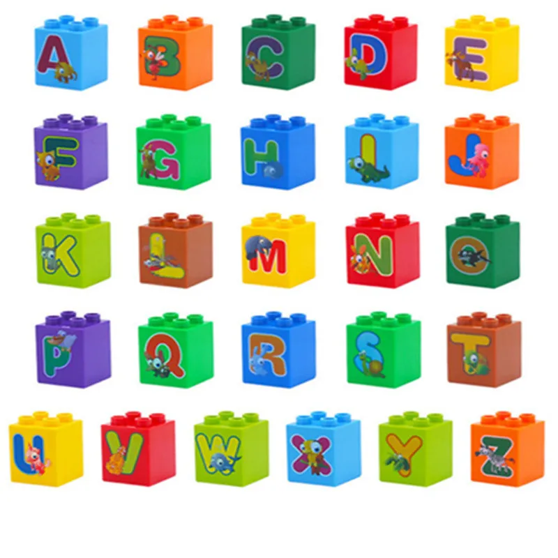 26pcs/lot Big Size Diy Building Blocks 26 Letters Bricks Bulk Accessories Compatible With Duploed Toys For Children Kids gift
26pcs/lot Big Size Diy Building Blocks 26 Letters Bricks Bulk Accessories Compatible With Duploed Toys For Children Kids gift