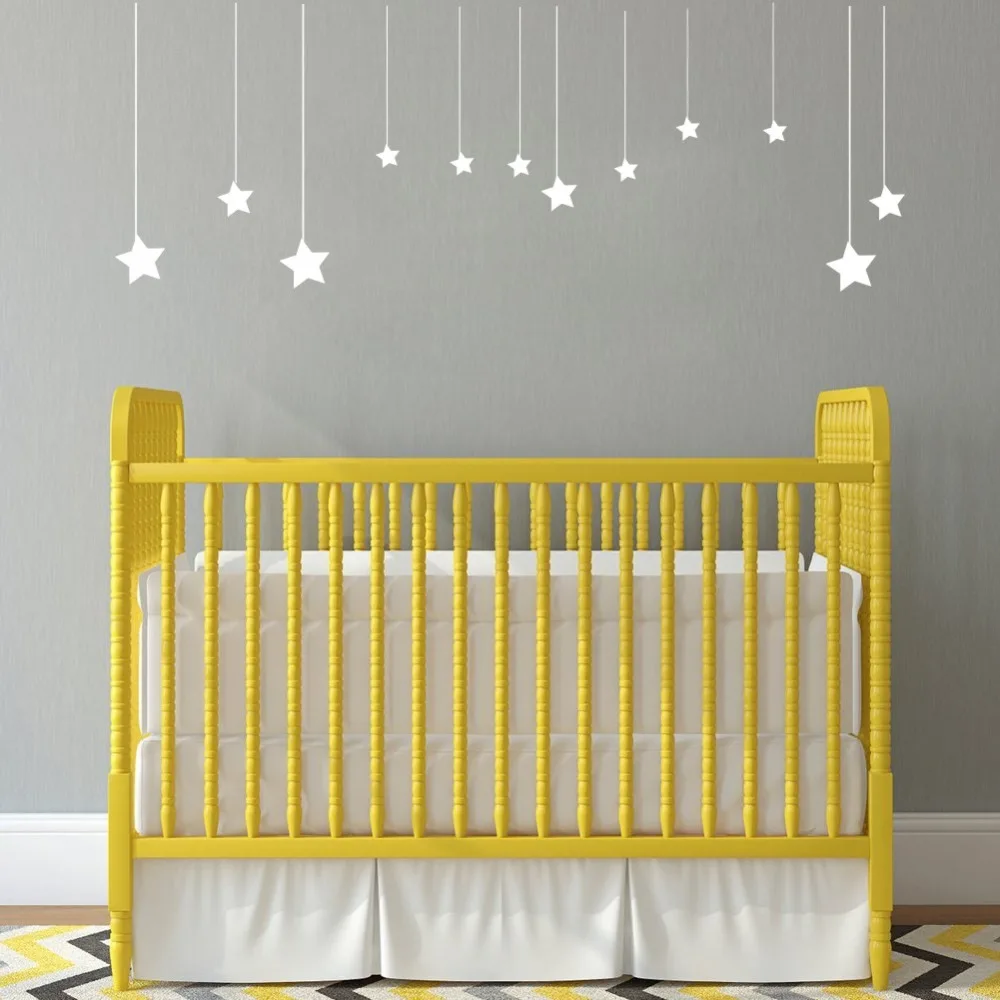 Фото Виниловые наклейки сделай сам в виде звезд на стену для детской комнаты и фон