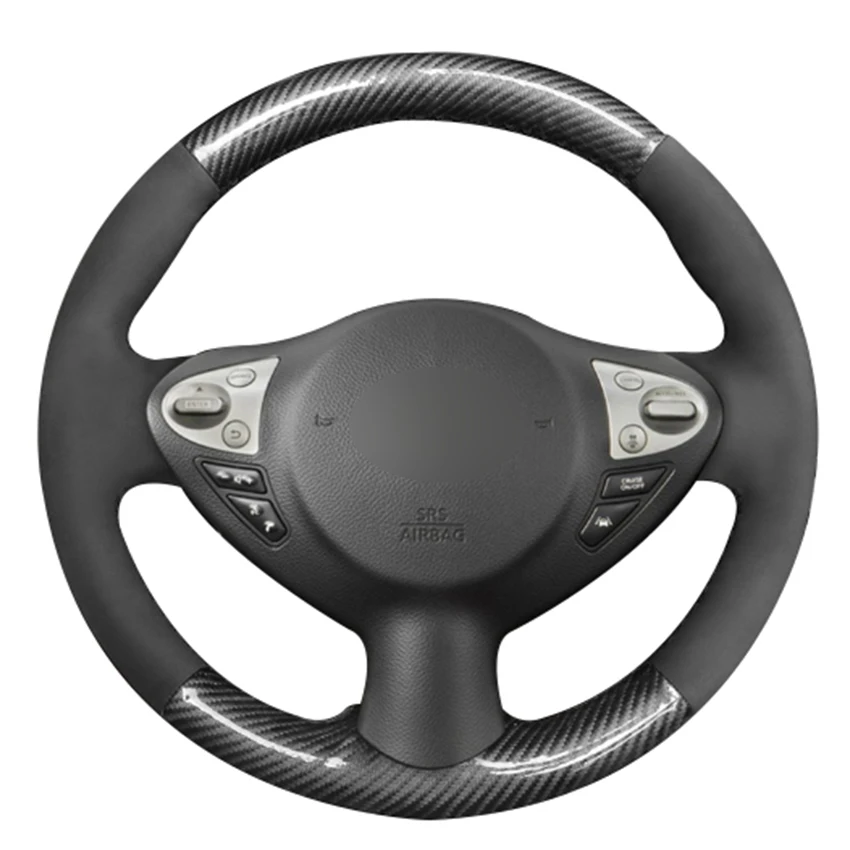 Чехол на руль из углеродного волокна и черной замши для Infiniti FX 35 FX37 FX50 Nissan Juke Maxima