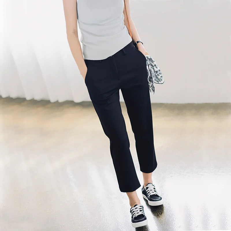 Black smoke tube pants women mid-waist straight pants femals casual nine points trousers 2018 new spring 681014
Black smoke tube pants women mid-waist straight pants femals casual nine points trousers 2018 new spring 681014