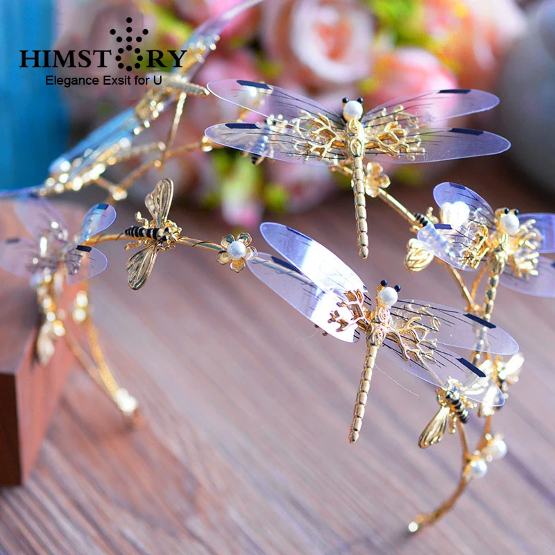 Himstory Handmade Elegant Clear Bridal Headbands Double Layers Animals Designs Gold Dragonfly Headbands Wedding Hair Accessoies
Himstory Handmade Elegant Clear Bridal Headbands Double Layers Animals Designs Gold Dragonfly Headbands Wedding Hair Accessoies