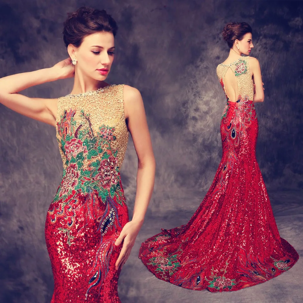 Luxury Trailing Long Cheongsams Sequins/Embroidery Backless Qipao Robe Orientale Chinese Tradition Wedding Dress Mermaid
Luxury Trailing Long Cheongsams Sequins/Embroidery Backless Qipao Robe Orientale Chinese Tradition Wedding Dress Mermaid