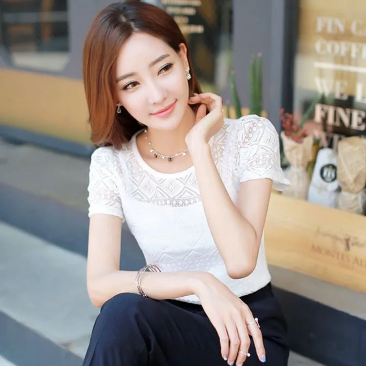 Women Lace Blouse Femme Tops Chiffon Shirt Summer White Short Sleeve Blusa Feminina Hollow Women Top Shirt Blouse Plus Size
Women Lace Blouse Femme Tops Chiffon Shirt Summer White Short Sleeve Blusa Feminina Hollow Women Top Shirt Blouse Plus Size