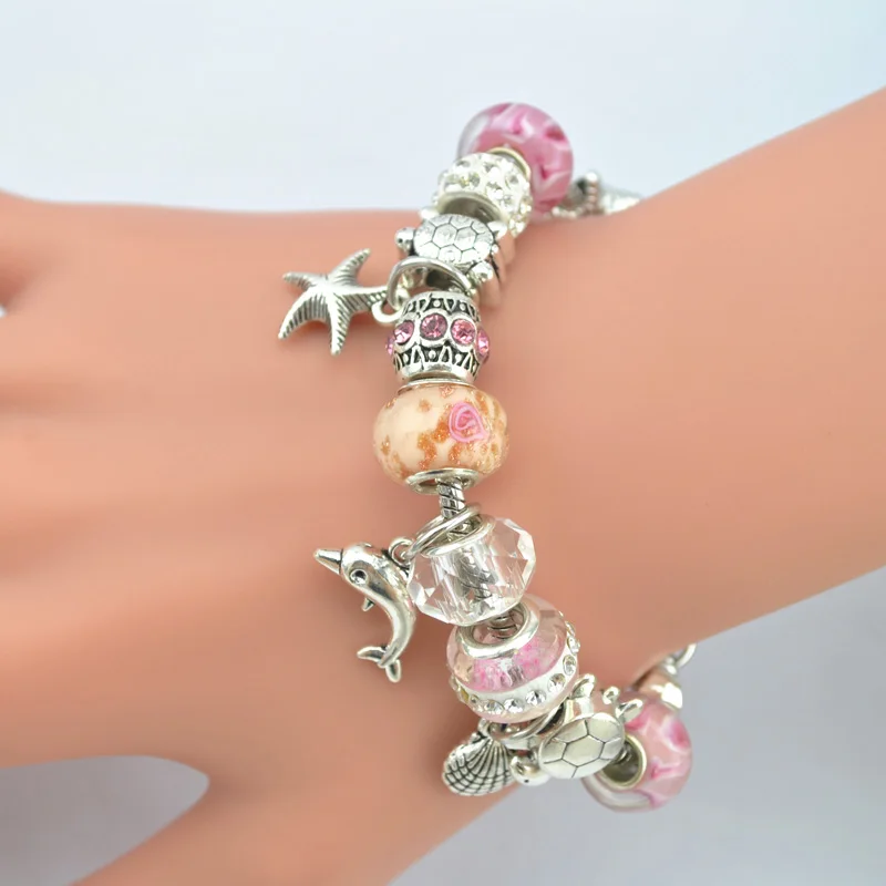 2016 hotsale Fashion Jewelry Silver Beads Bracelet Green Crystal Starfish Charm Bracelets Bangles For women pulseras
2016 hotsale Fashion Jewelry Silver Beads Bracelet Green Crystal Starfish Charm Bracelets Bangles For women pulseras