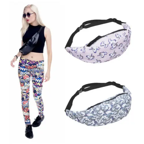 

2019 Newest Fashion Women Unicorn Waist Fanny Pack Belt Bag Pouch Travel Sport Hip Bum Bag Purse