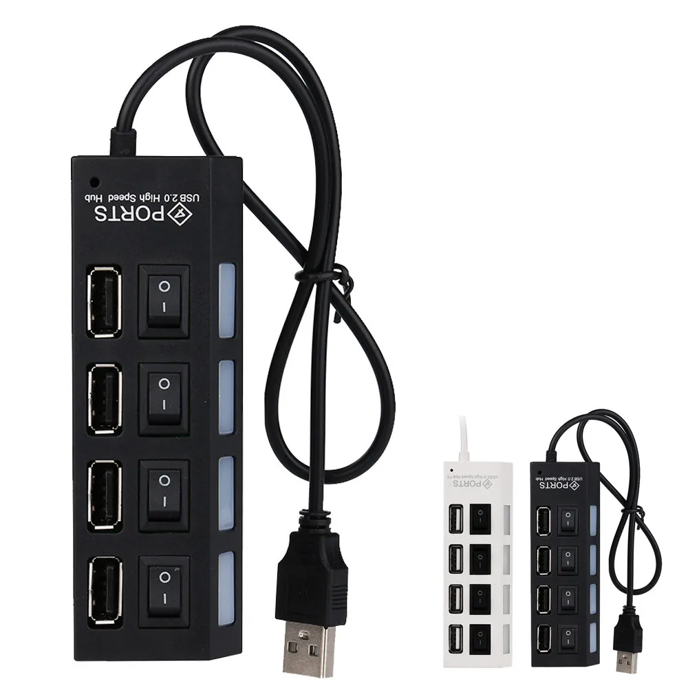 HIPERDEAL новый высокий 4 портовый USB 2 0 концентратор вкл./выкл. Переключатели + адаптер