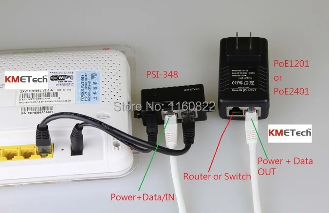 100pcs/lot Simple POE Injector / Splitter Connects PC/HUB/Switch Ethernet 10/100 Mbps Cable | Безопасность и защита