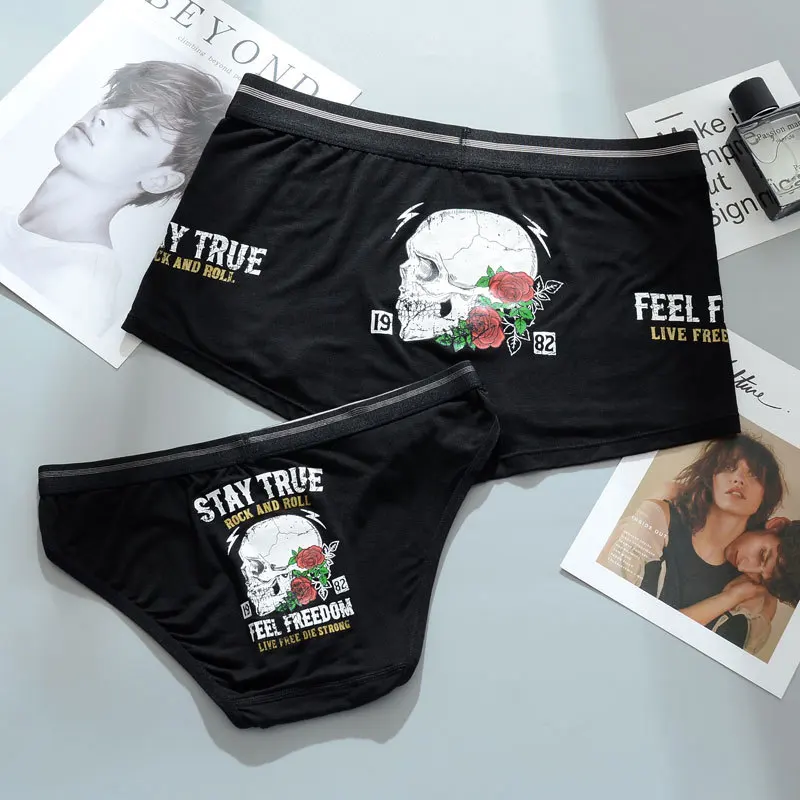 Fashion Personality Skull Print Modal Couples Underwear Breathable Middle Waist Women Man U Convex Boxers Panties
Fashion Personality Skull Print Modal Couples Underwear Breathable Middle Waist Women Man U Convex Boxers Panties