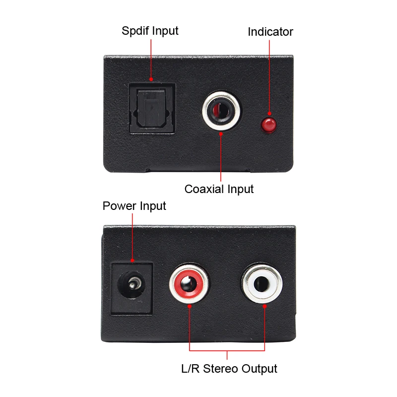 Преобразователь цифрового в аналоговый аудио адаптер оптического коаксиального