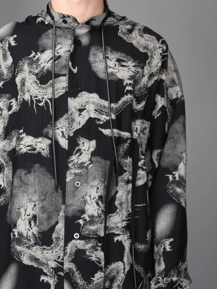 M-XL! Spring new original men's printing pattern shirt trend hair stylist loose long section fashion long-sleeved shirt. 
M-XL! Spring new original men's printing pattern shirt trend hair stylist loose long section fashion long-sleeved shirt.