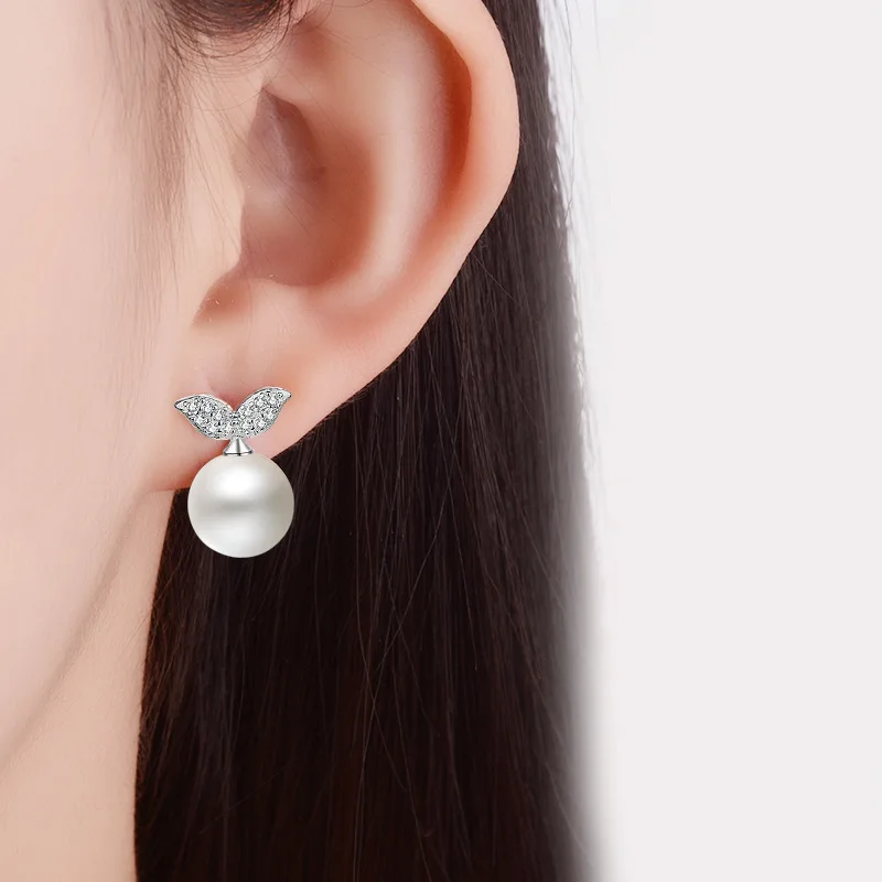MEYRROYU 925 Sterling Silver Japanese and Korean Style Zircon Leaf Pearl Stud Earrings Ladies Couple Gift Oorbellen Brincos
MEYRROYU 925 Sterling Silver Japanese and Korean Style Zircon Leaf Pearl Stud Earrings Ladies Couple Gift Oorbellen Brincos