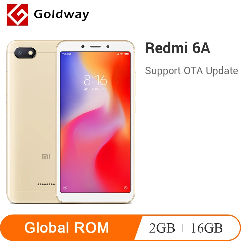 Оригинальный Xiaomi Redmi 6A 6 A 2 Гб ОЗУ 16 ПЗУ смартфон 5 45 'ཎ:9 полный экран Helio A22