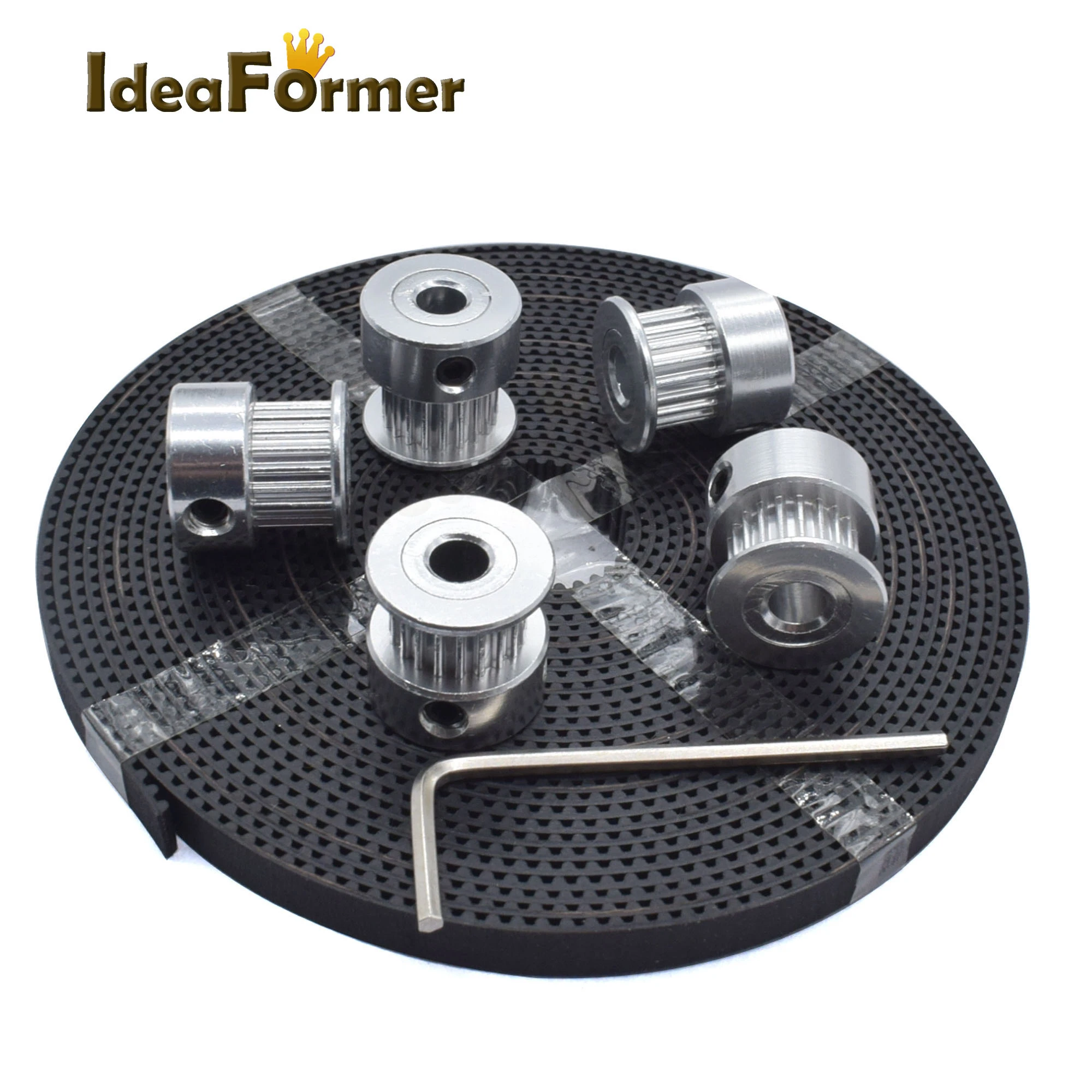 5 Meters GT2 Rubber with Glass fiber Timing Belt+5 Pcs Timing pulley + 1 Pc Hex Wrench Kit For 3D Printer Parts 6mm Width Belt.
5 Meters GT2 Rubber with Glass fiber Timing Belt+5 Pcs Timing pulley + 1 Pc Hex Wrench Kit For 3D Printer Parts 6mm Width Belt.