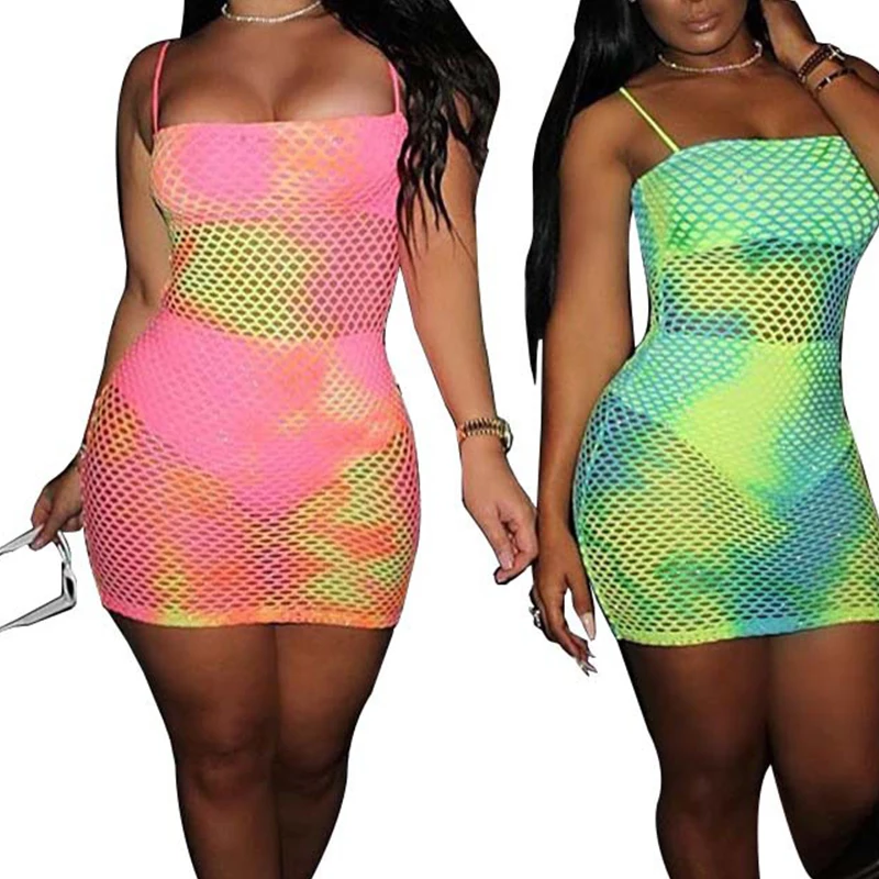 Hollow Out Mesh Dress Women Spagehetti Strap Sexy Perspective Fashion Short Mini Bandage Bodycon Dresses Club Party Beachwear
Hollow Out Mesh Dress Women Spagehetti Strap Sexy Perspective Fashion Short Mini Bandage Bodycon Dresses Club Party Beachwear