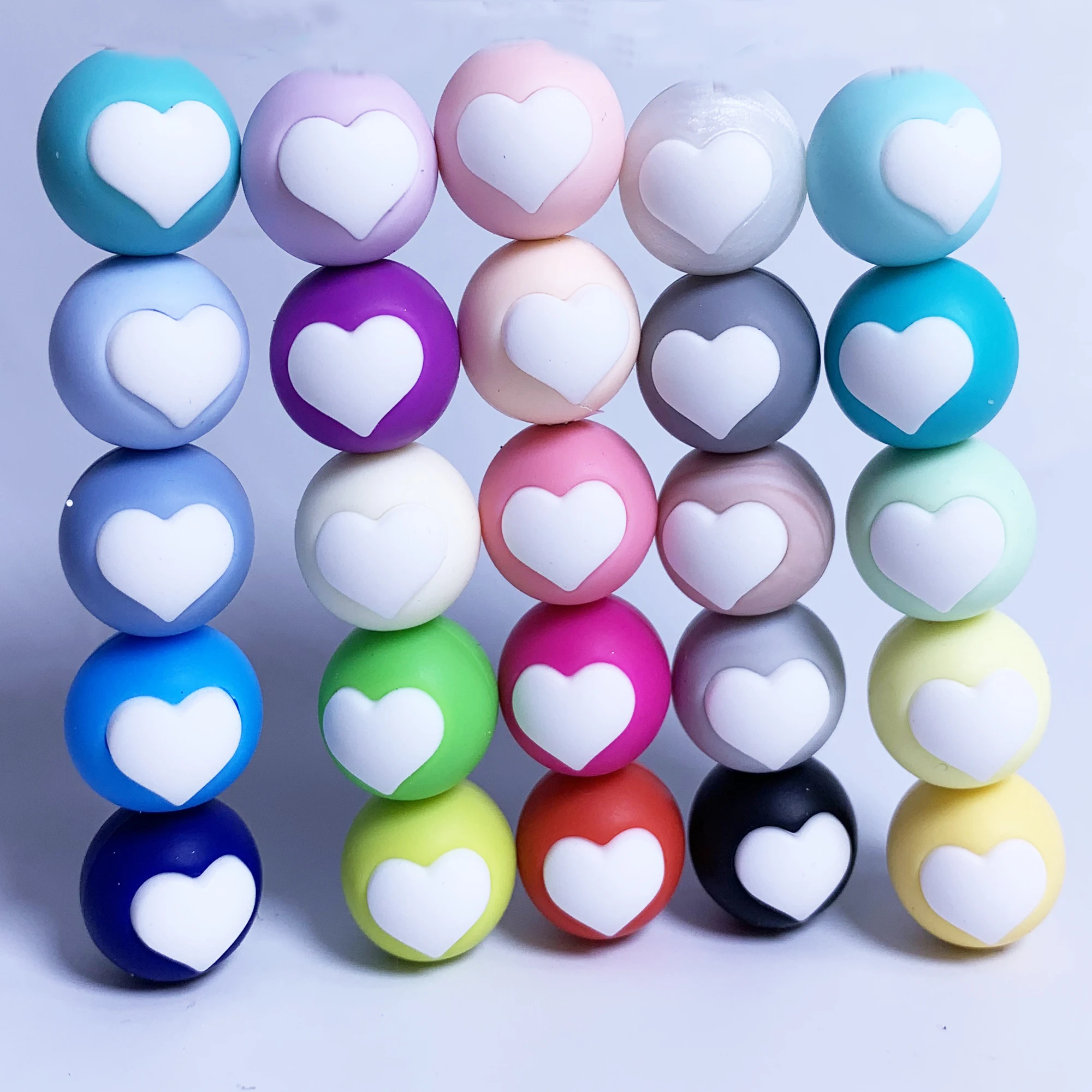 200pcs Silicone 15mm heart shape round beads-silicone teething loose beads for DIY necklace-BPA FREE loose ball teether
200pcs Silicone 15mm heart shape round beads-silicone teething loose beads for DIY necklace-BPA FREE loose ball teether