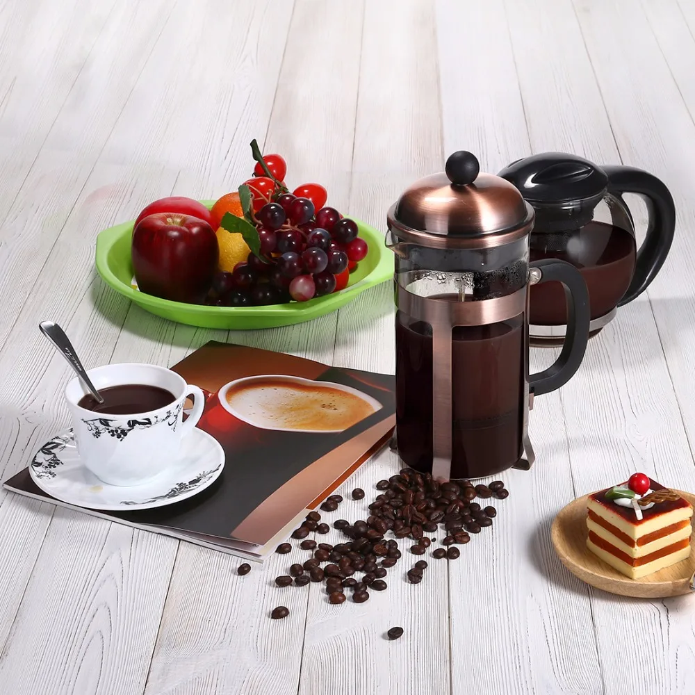 Coffee Maker 800ml French Coffee Tea Pot With Stainless Steel Filter And Plastic Handle High Quality Grind Machine
Coffee Maker 800ml French Coffee Tea Pot With Stainless Steel Filter And Plastic Handle High Quality Grind Machine