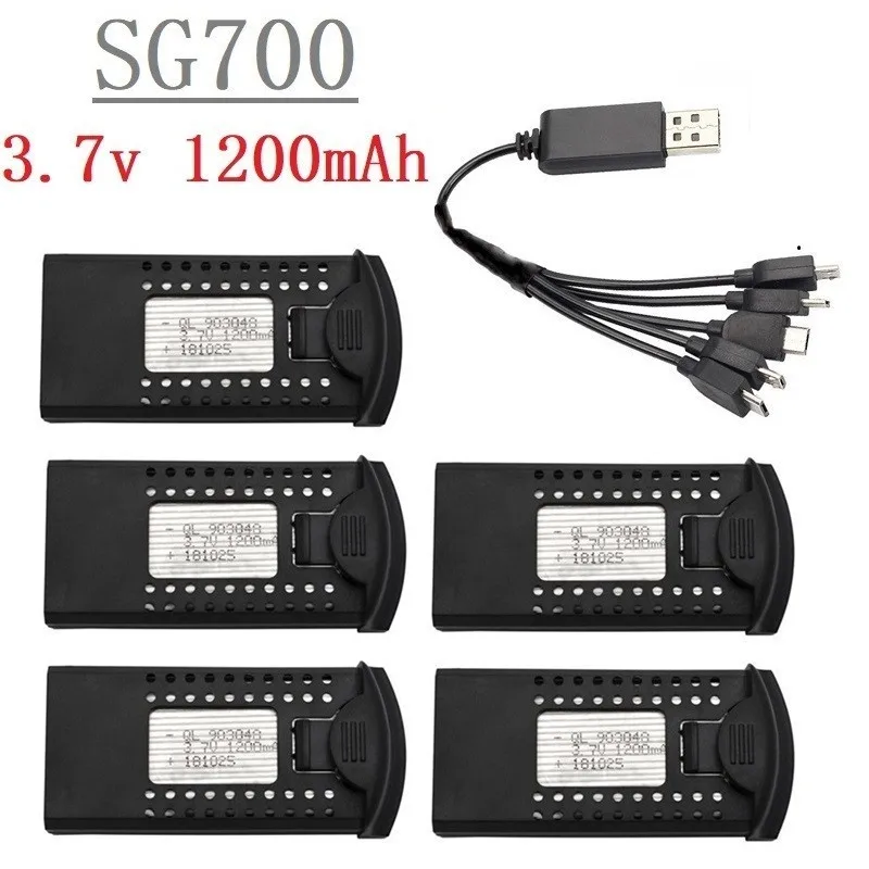 3.7V 1200mAh Li-po Battery and 5-Port Charger for DM107S SG700 S169 For RC Quadcopter Spare Parts 3.7v 903048 Drone Battery
3.7V 1200mAh Li-po Battery and 5-Port Charger for DM107S SG700 S169 For RC Quadcopter Spare Parts 3.7v 903048 Drone Battery