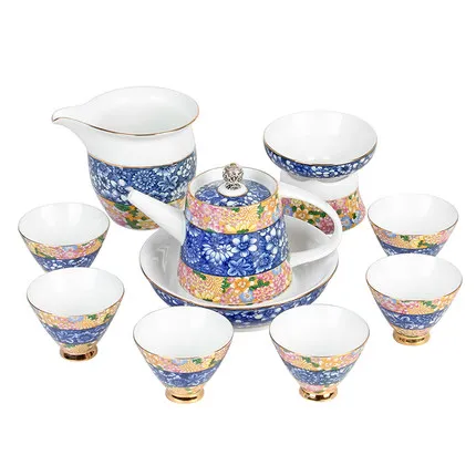 The new fight color flower process Kung Fu tea sets blue and white home ceramic tea pots gift box set
The new fight color flower process Kung Fu tea sets blue and white home ceramic tea pots gift box set