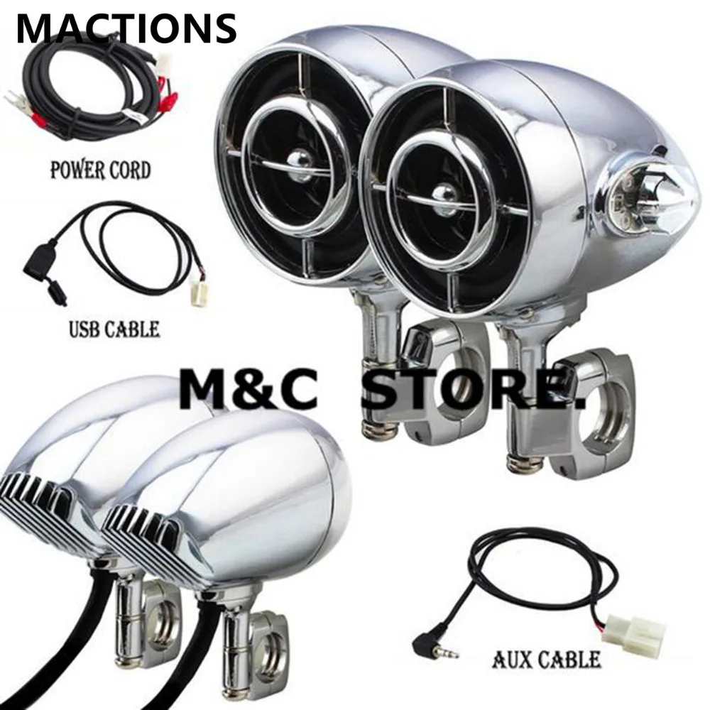 Chrome 1.25 inch Motorcycle Sound Speaker Hi - Fi audio Amplifier MP3 / WMA Bluetooth USB / AUX MT485
Chrome 1.25 inch Motorcycle Sound Speaker Hi - Fi audio Amplifier MP3 / WMA Bluetooth USB / AUX MT485