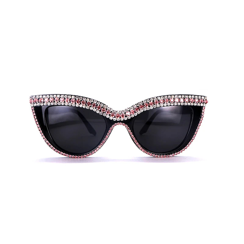 Ретро Винтаж со стразами Cateye Солнцезащитные очки для Для женщин Пластик оправа